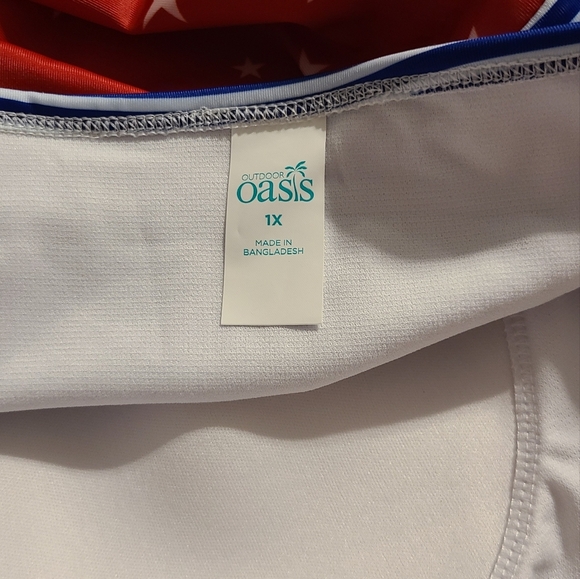 Oasis Red White and Blue One Piece Swimsuit size 1X Just in Time for the 4th! - Picture 4 of 4